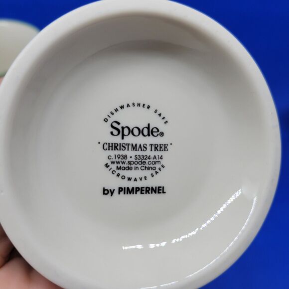 Spode Christmas Tree Pimpernel Set Of 2 Mugs And 2 Coasters Gift Set New In Box - Picture 12 of 14